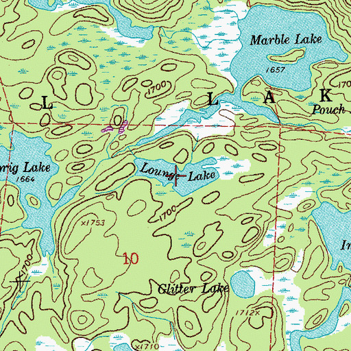 Topographic Map of Lounge Lake, MN