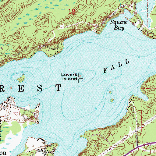 Topographic Map of Lovers Island, MN