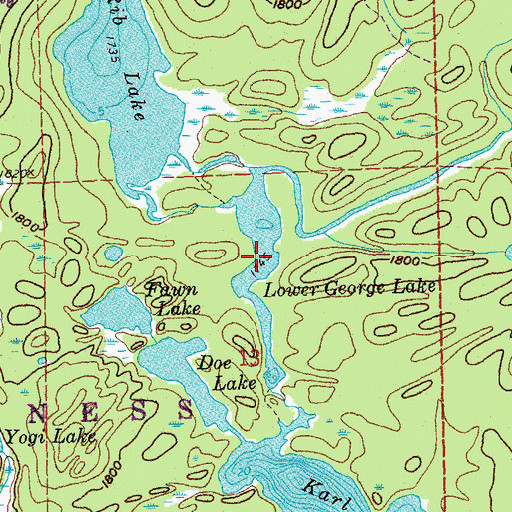 Topographic Map of Lower George Lake, MN