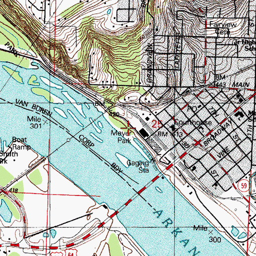 Topographic Map of Meyer Park, AR