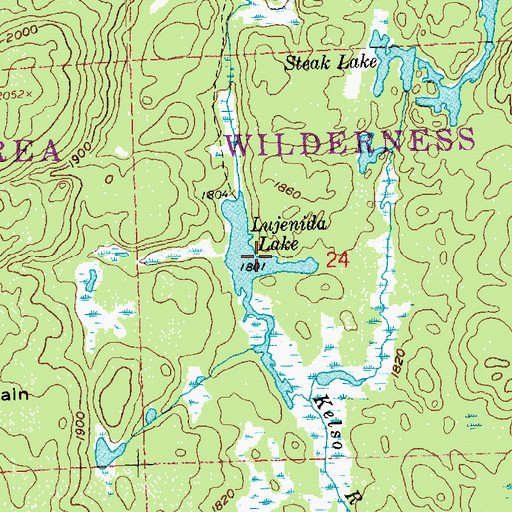 Topographic Map of Lujenida Lake, MN