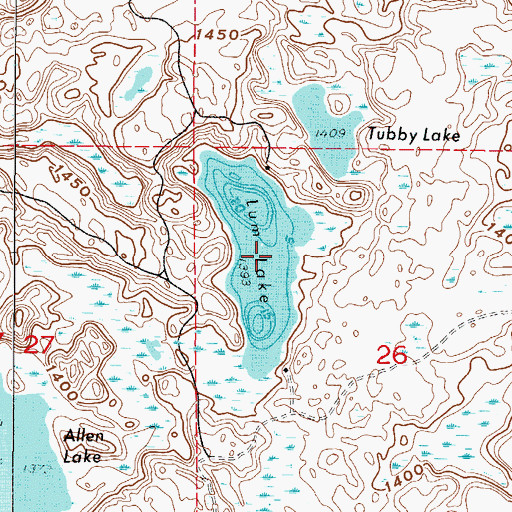 Topographic Map of Lum Lake, MN