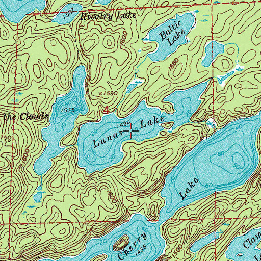 Topographic Map of Lunar Lake, MN