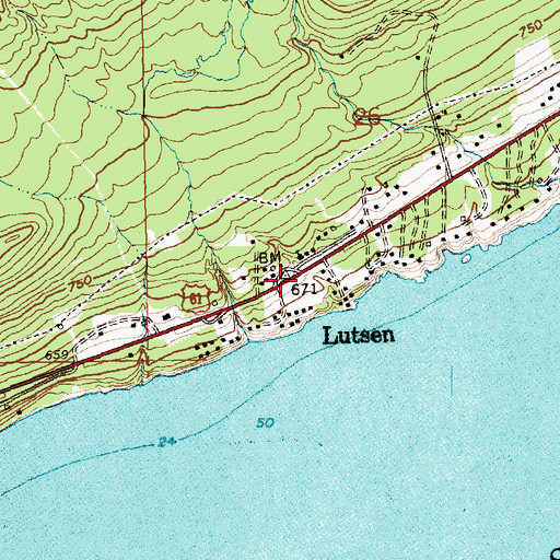 Topographic Map of Lutsen, MN