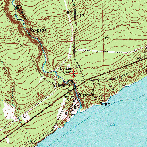 Topographic Map of Lutsen Cemetery, MN