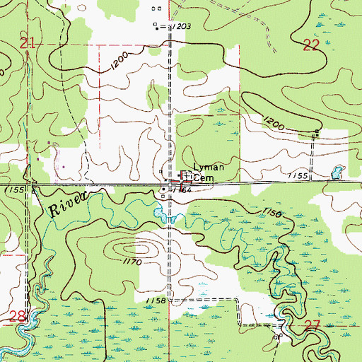 Topographic Map of Lyman Cemetery, MN