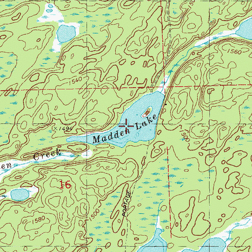 Topographic Map of Madden Lake, MN