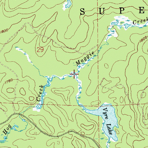 Topographic Map of Maggie Creek, MN