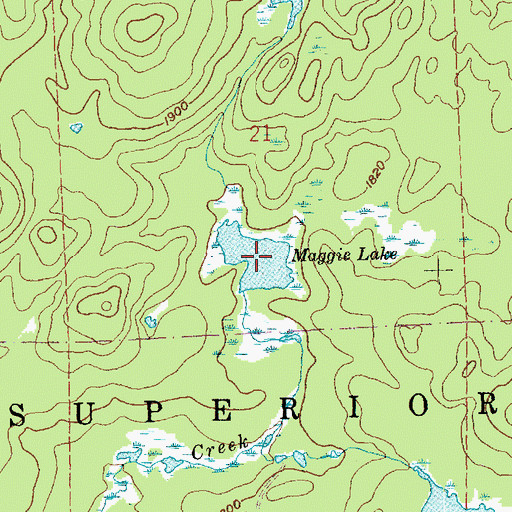 Topographic Map of Maggie Lake, MN