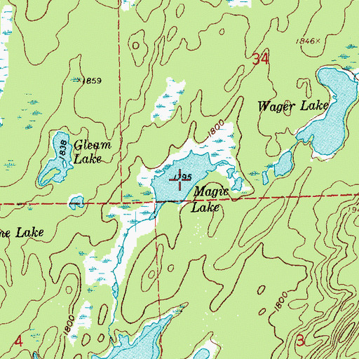 Topographic Map of Magic Lake, MN