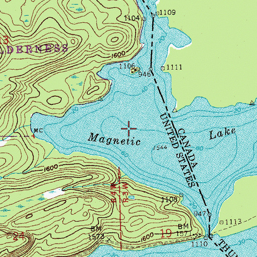 Topographic Map of Magnetic Lake, MN