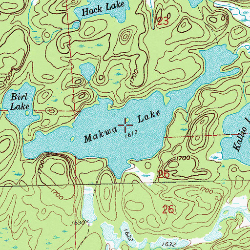 Topographic Map of Makwa Lake, MN