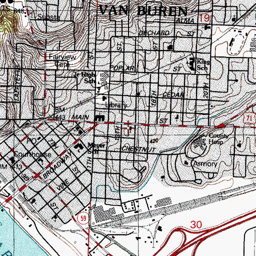 Topographic Map of New Hope Baptist Church, AR