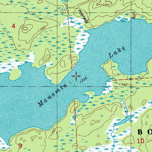Topographic Map of Manomin Lake, MN