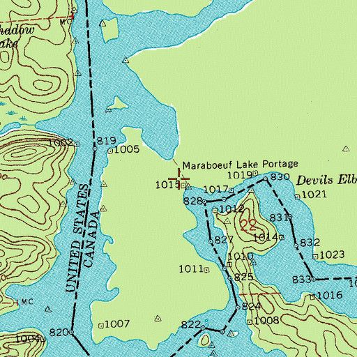 Topographic Map of Maraboeuf Lake Portage, MN