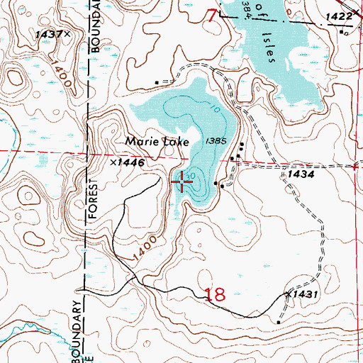 Topographic Map of Marie Lake, MN