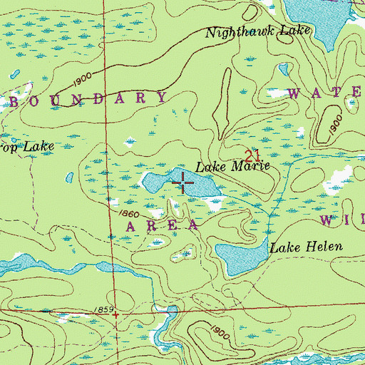 Topographic Map of Lake Marie, MN
