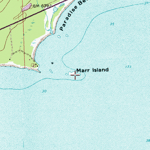 Topographic Map of Marr Island, MN