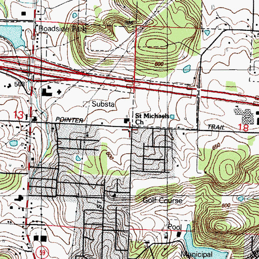 Topographic Map of North Park Baptist Church, AR