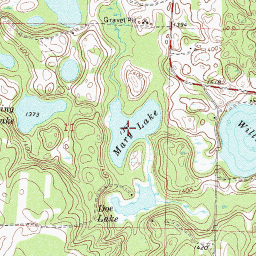 Topographic Map of Mary Lake, MN