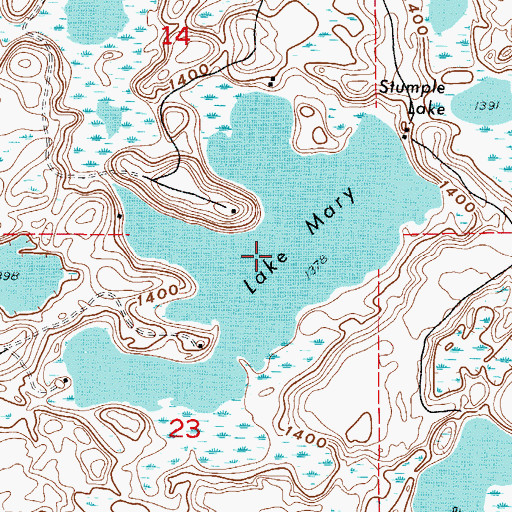 Topographic Map of Lake Mary, MN