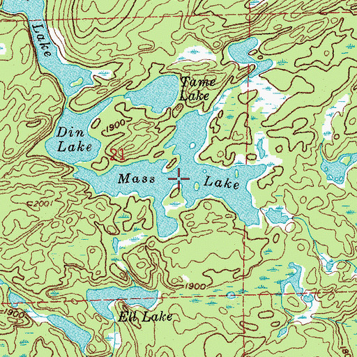 Topographic Map of Mass Lake, MN