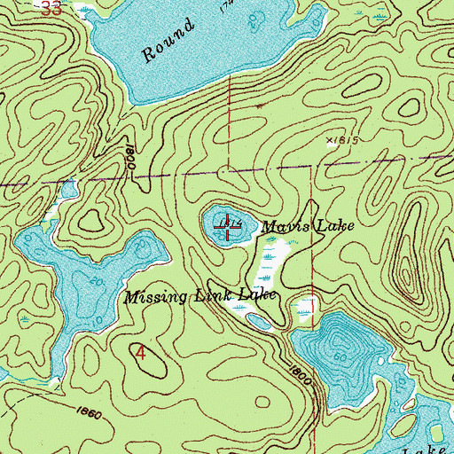 Topographic Map of Mavis Lake, MN