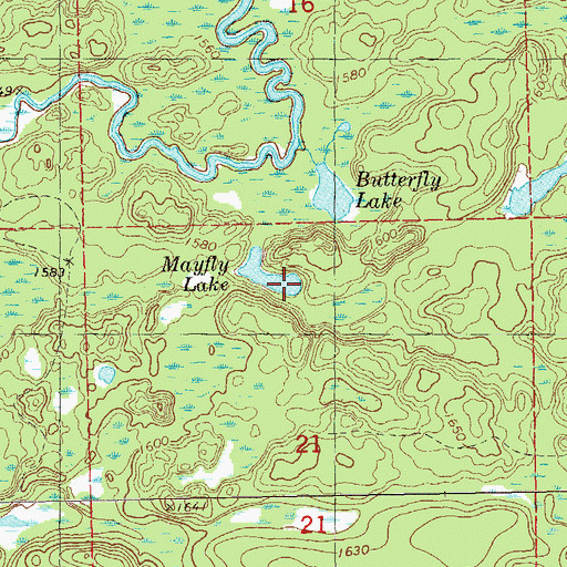 Topographic Map of Mayfly Lake, MN