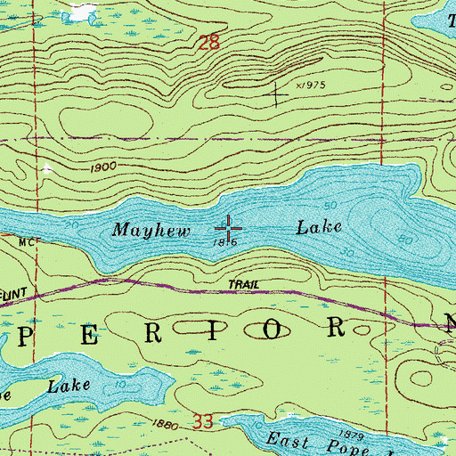 Topographic Map of Mayhew Lake, MN