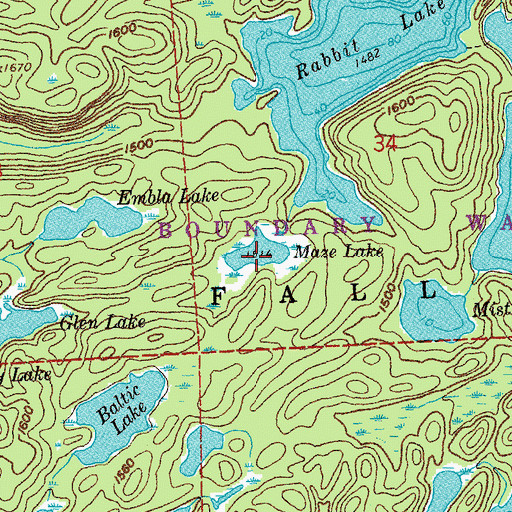 Topographic Map of Maze Lake, MN