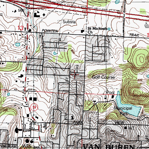 Topographic Map of Parkview Alliance Church, AR