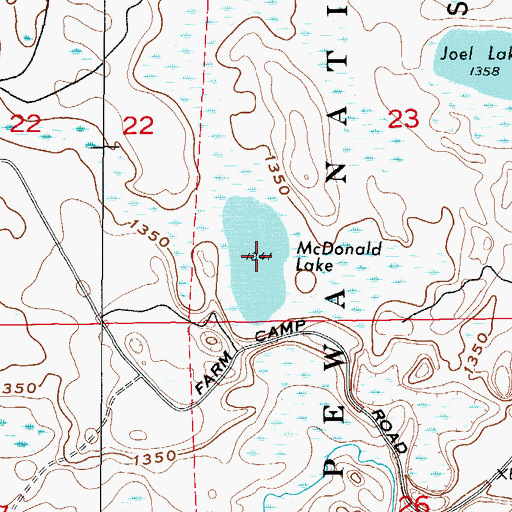 Topographic Map of McDonald Lake, MN