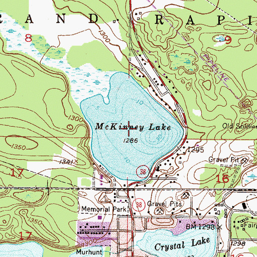Topographic Map of McKinney Lake, MN