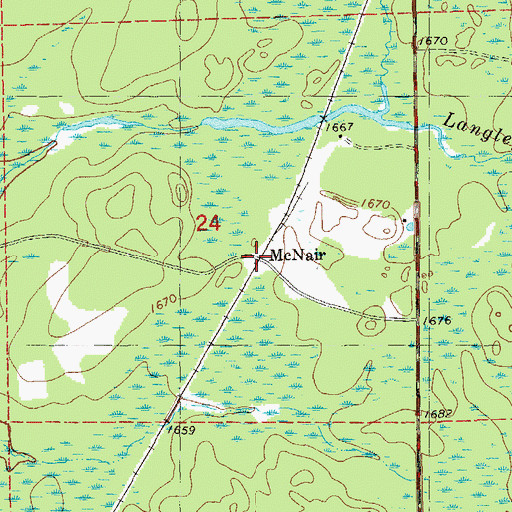 Topographic Map of McNair, MN