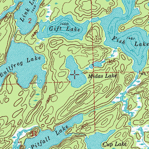 Topographic Map of Midas Lake, MN