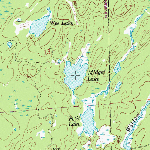 Topographic Map of Midget Lake, MN