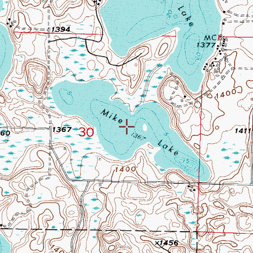 Topographic Map of Mike Lake, MN