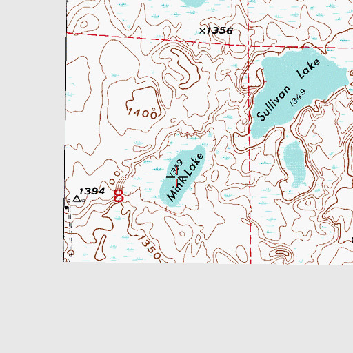 Topographic Map of Mink Lake, MN
