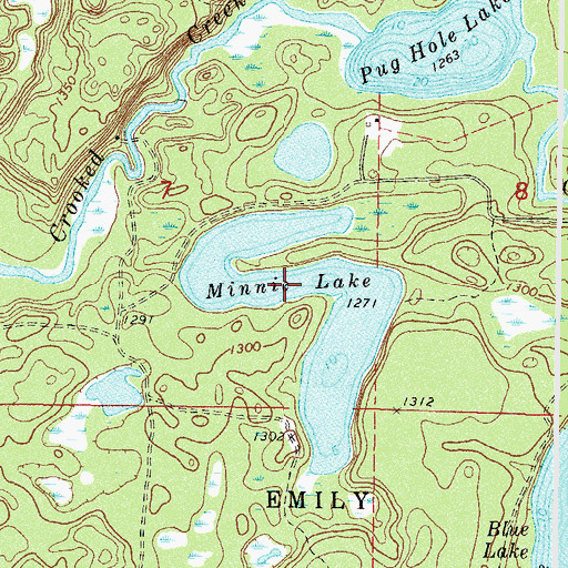 Topographic Map of Minnie Lake, MN
