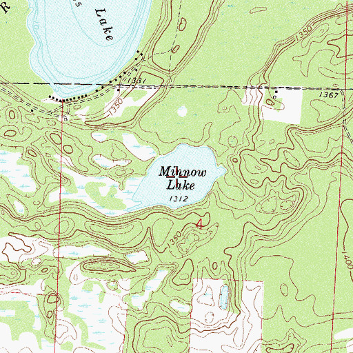 Topographic Map of Minnow Lake, MN