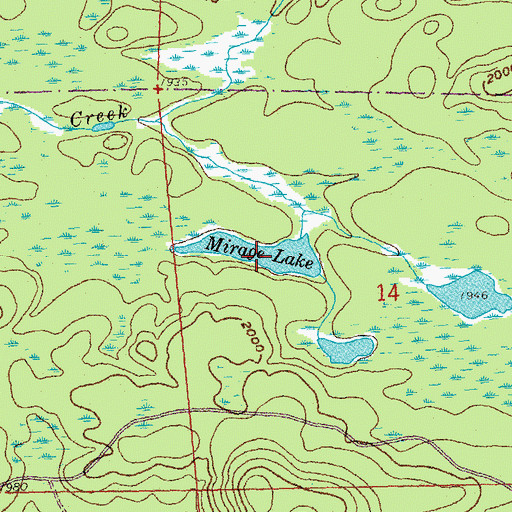Topographic Map of Mirage Lake, MN