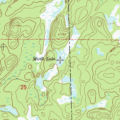 Topographic Map of Mirth Lake, MN