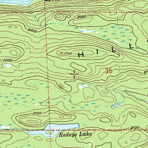 Topographic Map of Misquah Hills, MN