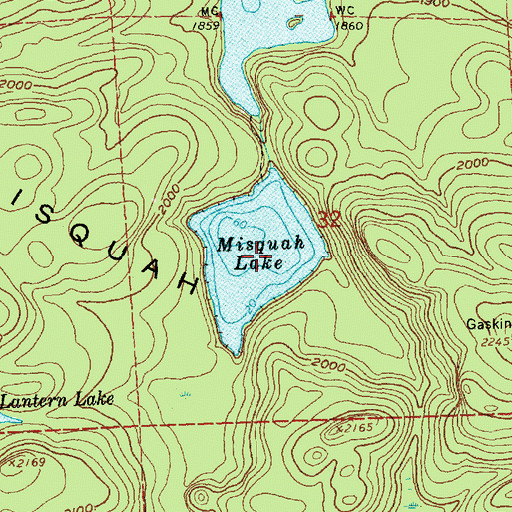 Topographic Map of Misquah Lake, MN
