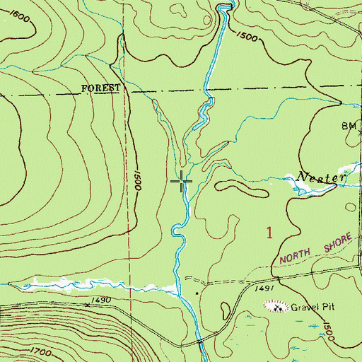 Topographic Map of Mississippi Creek, MN