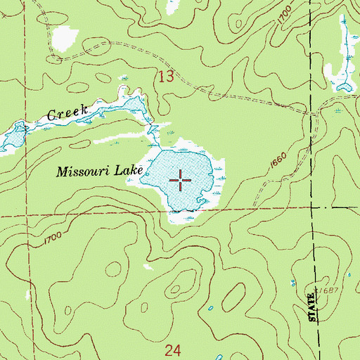 Topographic Map of Missouri Lake, MN