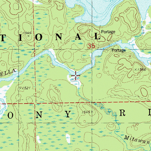 Topographic Map of Mitawan Creek, MN
