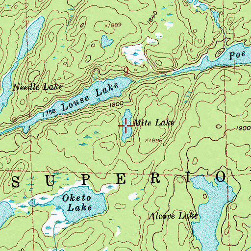 Topographic Map of Mite Lake, MN