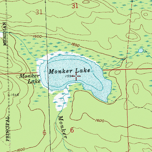Topographic Map of Monker Lake, MN