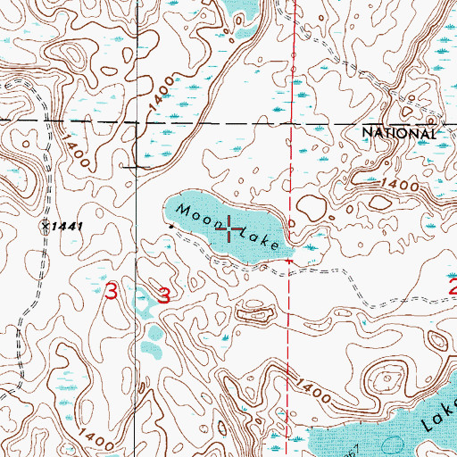 Topographic Map of Moon Lake, MN